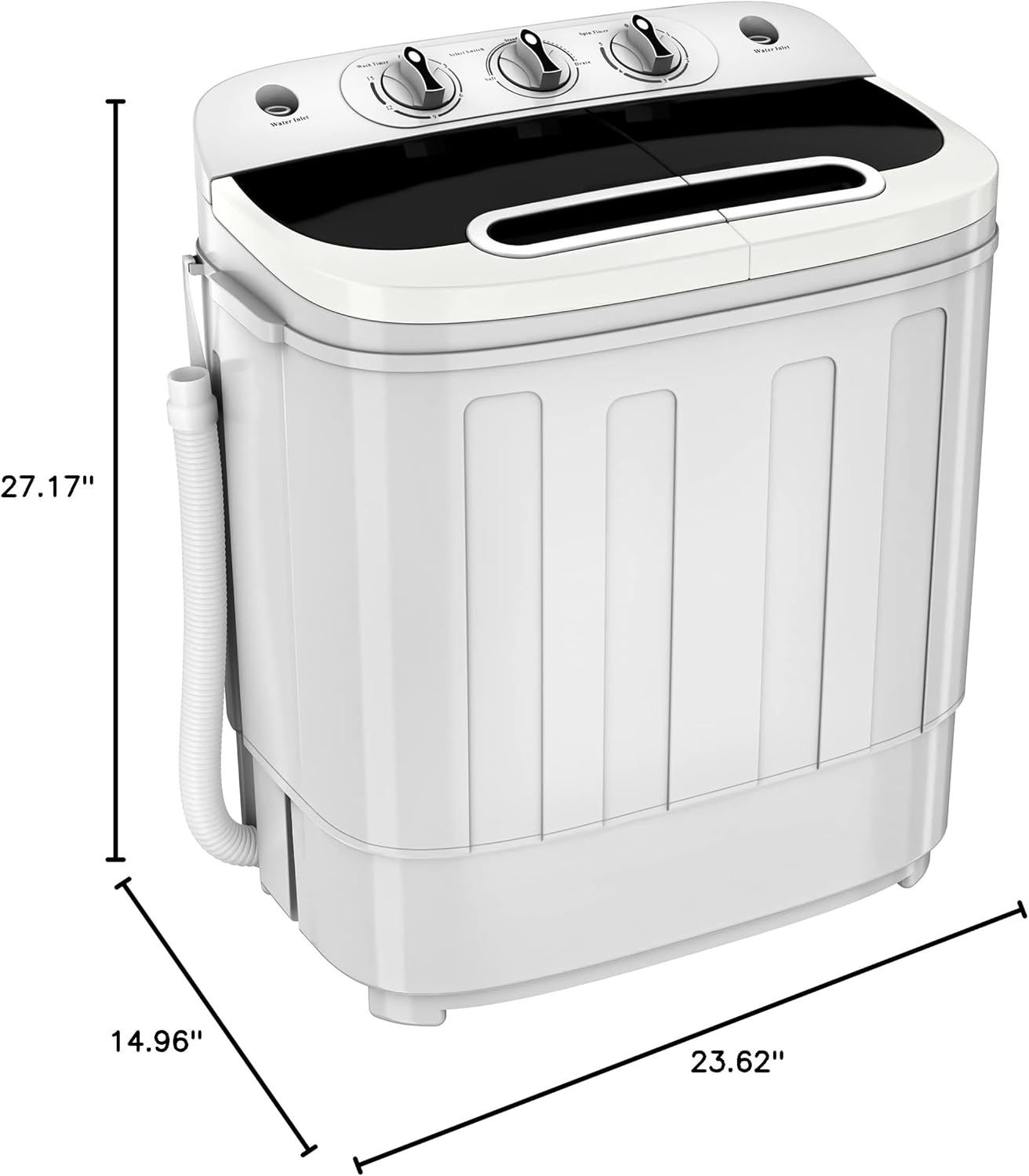 13lbs Portable Mini Twin Tub Washer and Dryer Combo Washing Machine