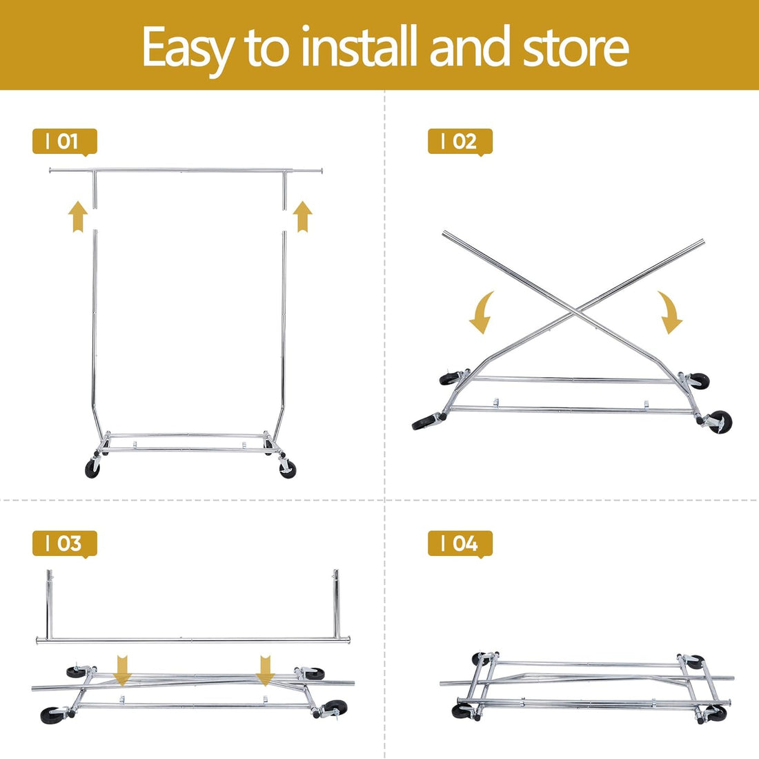 Height Adjustable and Extendable Standard Rod Clothing Garment Rack