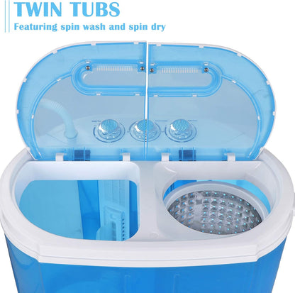 9.9lbs Lightweight Portable Mini Twin Tub Washing Machine