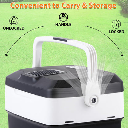 28 Quart Portable Mini Fridge Electric Cooler &amp; Warmer for Car - 12V DC Travel Refrigerator with Locking Handle