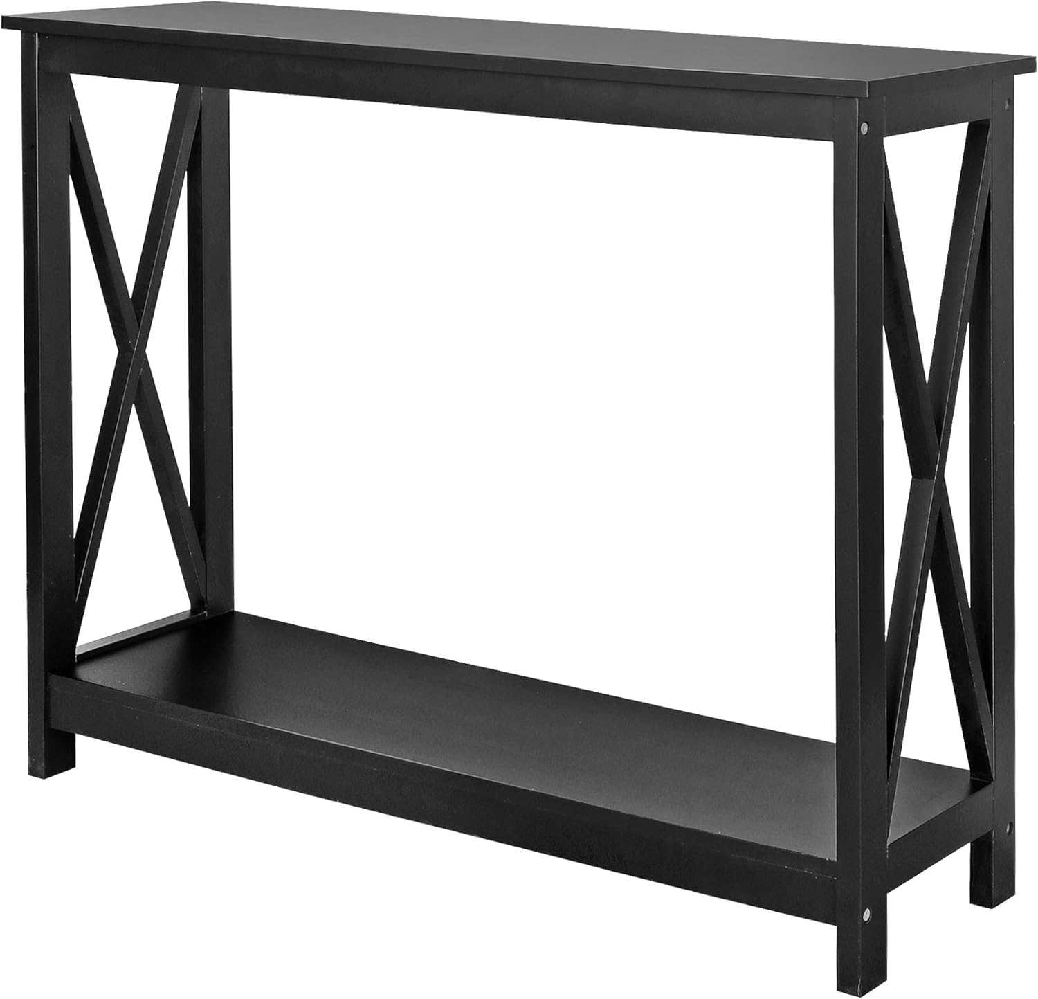 Narrow Console Table with 2-Tier Shelves for Entryway, Living Room, or Hallway