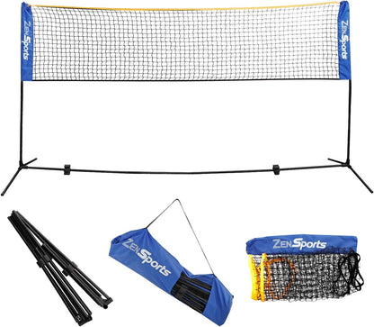 10ft Portable Badminton Tennis Net for Soccer, Pickleball, Kids Volleyball Indoor Adjustable Height 2.5ft to 5ft for Outdoor Court Backyard Beach Games