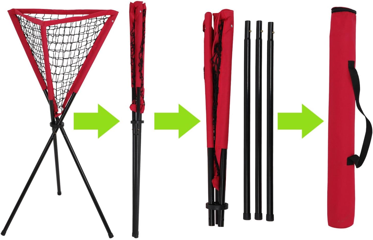 5×5 Baseball Softball Practice Net Hitting Catching Pitching Net + Batting Tee + Baseball Caddy Stand,Baseball Backstop Training Equipment Combo