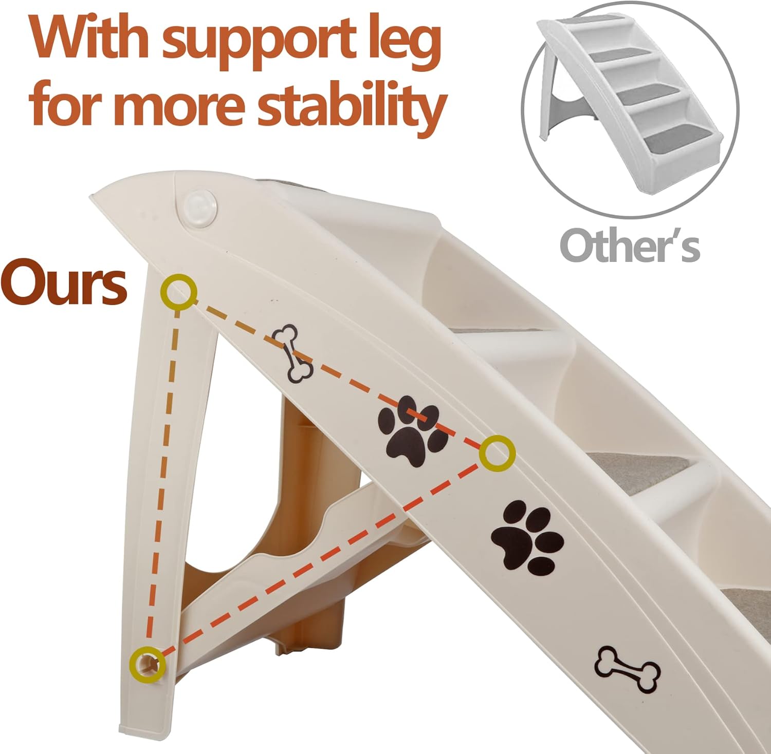 Safe and Durable Pet Ramp Stairs with Non-Slip Pads