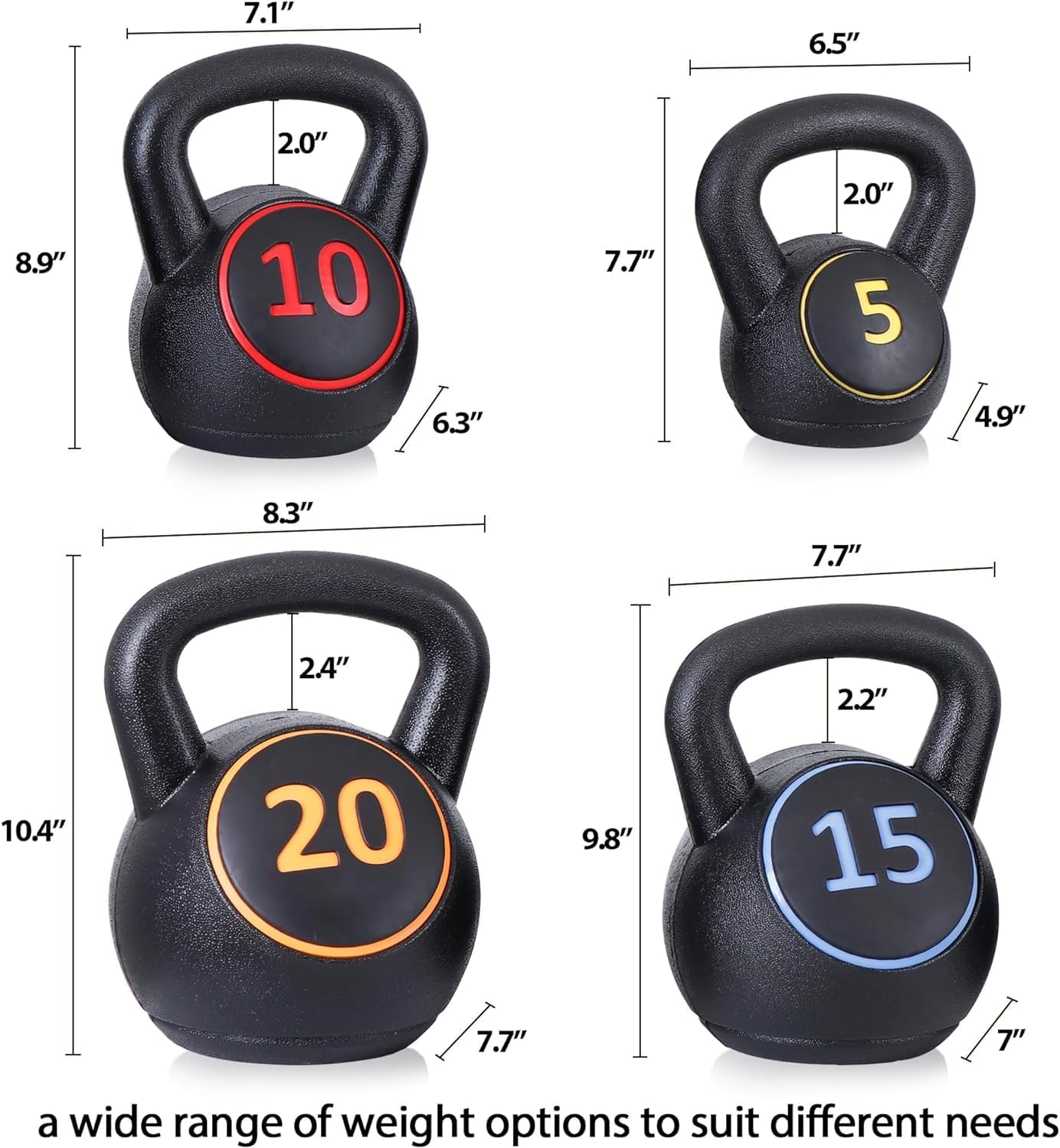 4-Piece Kettlebells Weights for Dumbbel Weights Exercise