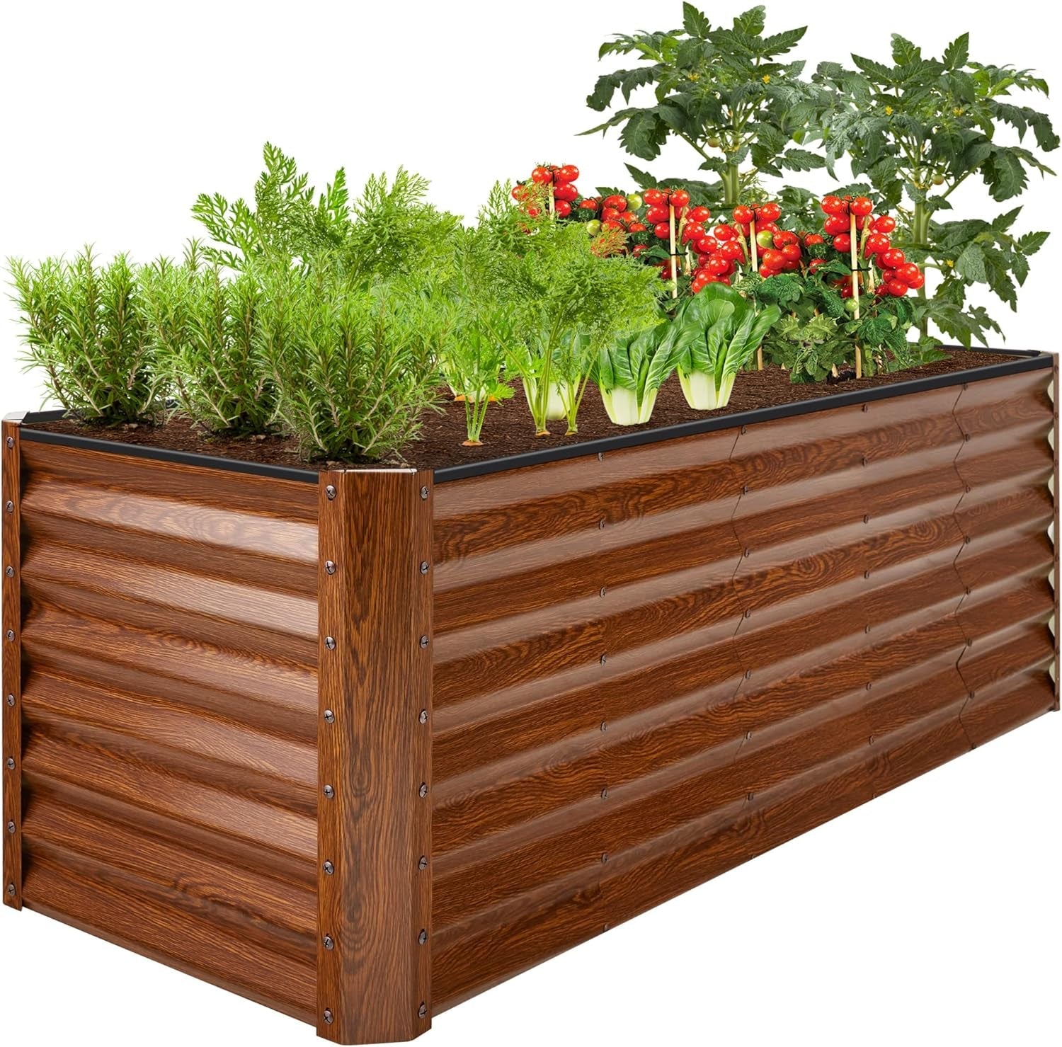 8X4X2Ft Outdoor Metal Raised Garden Bed, Deep Root Planter Box for Vegetables, Flowers, Herbs, and Succulents W/ 478 Gallon Capacity - Gray