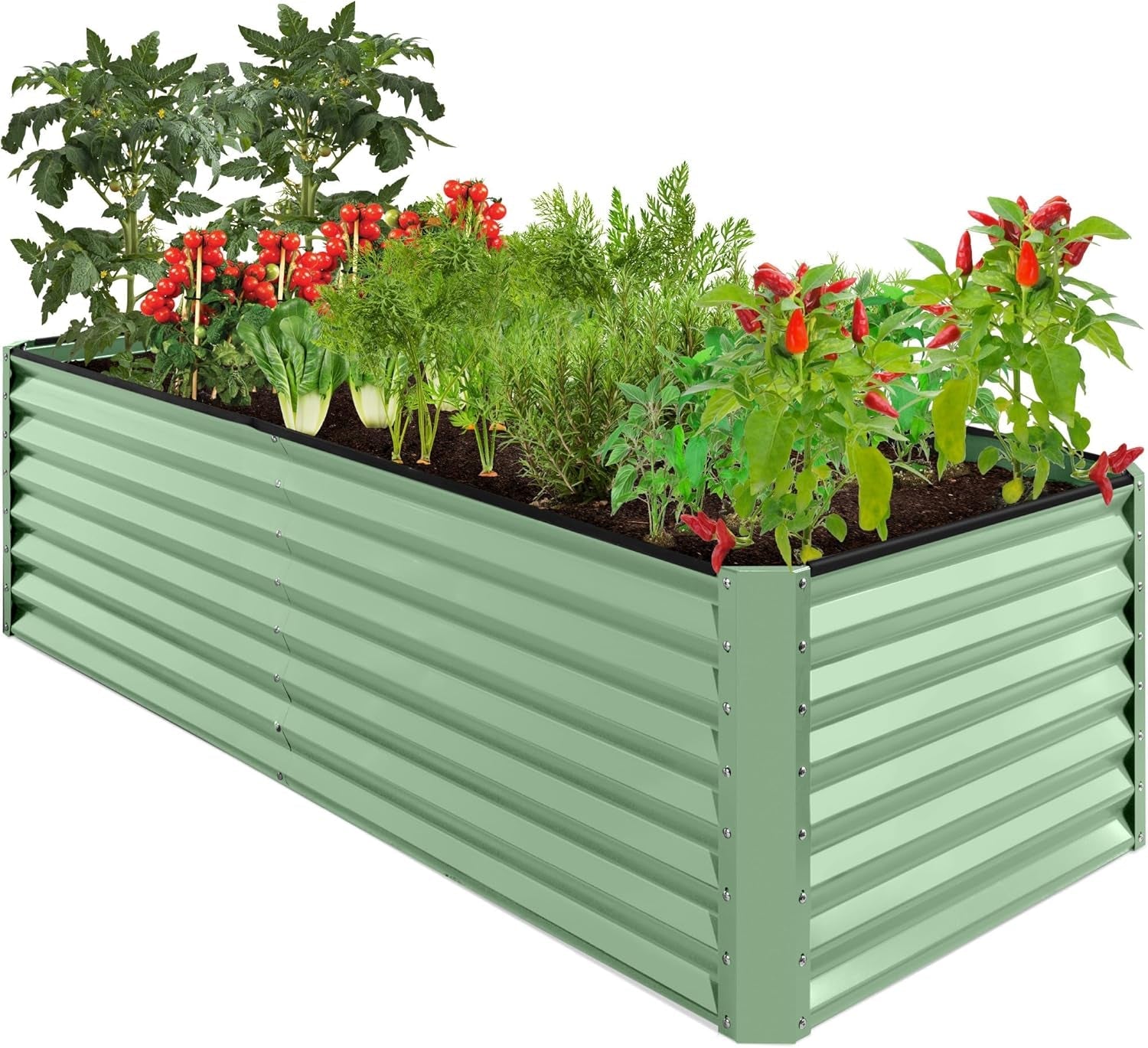 8X4X2Ft Outdoor Metal Raised Garden Bed, Deep Root Planter Box for Vegetables, Flowers, Herbs, and Succulents W/ 478 Gallon Capacity - Gray