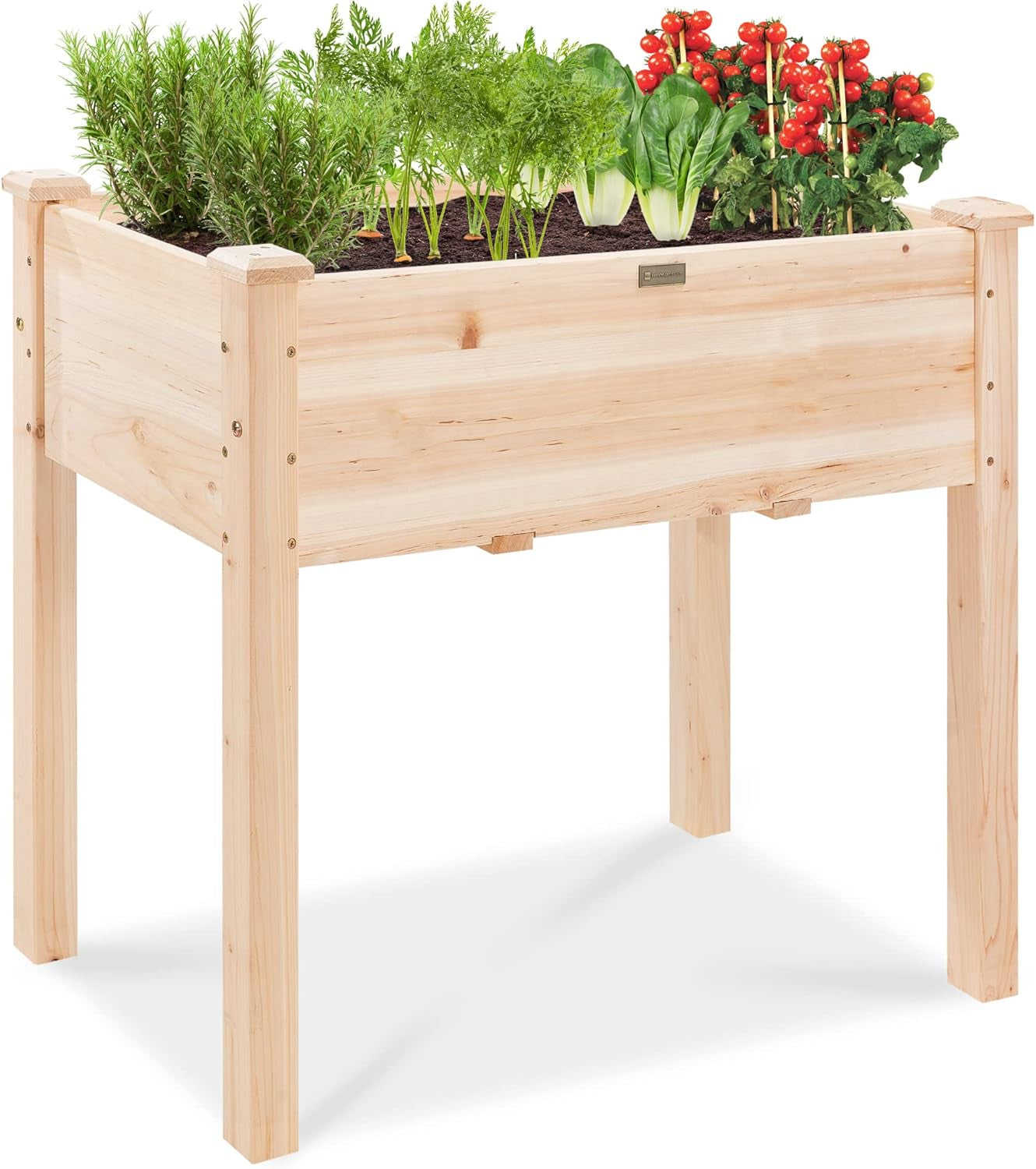 48X24X30In Raised Garden Bed, Elevated Wood Planter Box Stand for Backyard, Patio, Balcony W/Bed Liner, 200Lb Capacity - Natural