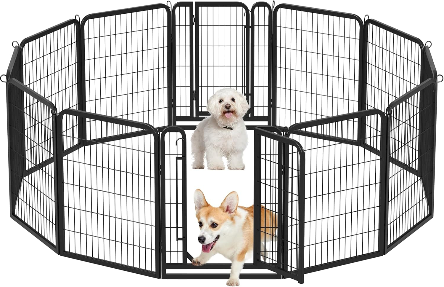 Dog Playpen Outdoor 24 Inch 6 Panels Indoor Dog Fence Metal Dog Pen Heavy Duty Pet Exercise Pen for Rv/Camping/Garden