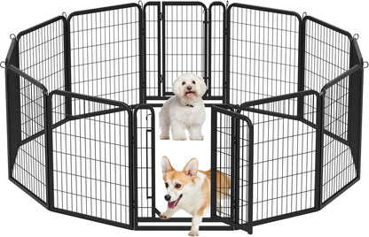 Dog Playpen Outdoor 24 Inch 6 Panels Indoor Dog Fence Metal Dog Pen Heavy Duty Pet Exercise Pen for Rv/Camping/Garden