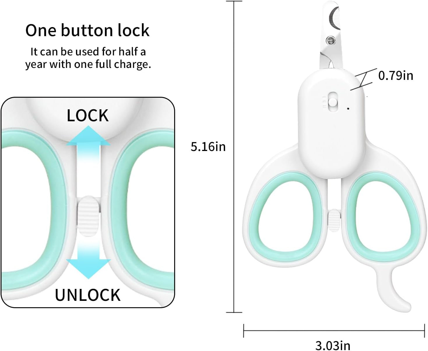 Pet Nail Clipper with LED &amp; -U-V Light, Cat Claw Trimmer with Ultra Bright LED Light for Nail Bloodline to Avoid over Cutting, Sharp Angled Blade Grooming Tool for Dog Cat Rabbit Small Animals