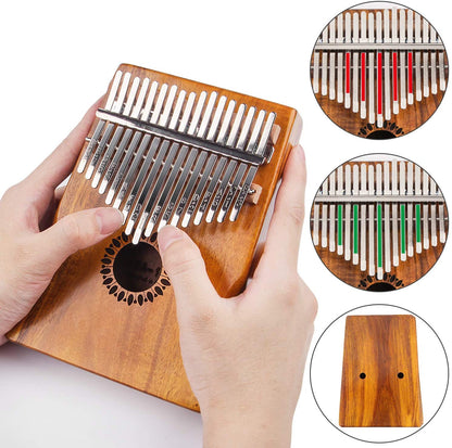 Kalimba Thumb Piano 17 Keys, Portable Mbira Finger Piano Gifts for Kids and Adults Beginners Wood