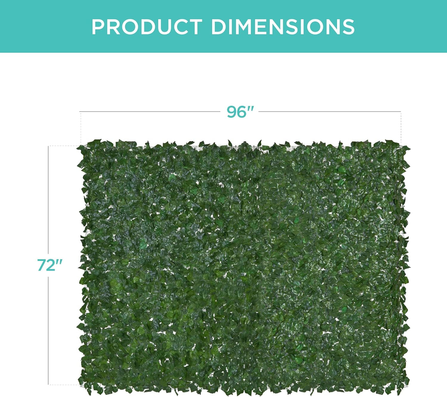 Outdoor Garden 96X72-Inch Artificial Faux Ivy Hedge Leaf and Vine Privacy Fence Wall Screen - Green