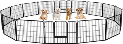 Dog Playpen Indoor, Extra Wide Outdoor Dog Fence Foldable Pet Puppy Exercise Pen for Yard/Garden/Rv Camping, 12 Panels 24 Inch Height X 32 Inch Width