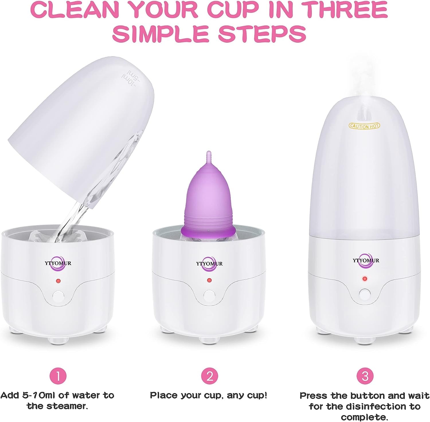 Menstrual Cup Steamer Sterilizer with 2 Reusable Menstrual Cups, Period Cups Cleaner Wash Kit