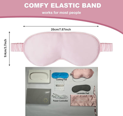 Heated Eye Mask for Dry Eyes, Cornea Care Rest Self Heating Eye Mask, Bruder Eye Mask, and Bruder Eye Compress Moist Heat Mask.Carbon Nanotubes Heating Element with Natural Lavender Aroma Pad (Pink)