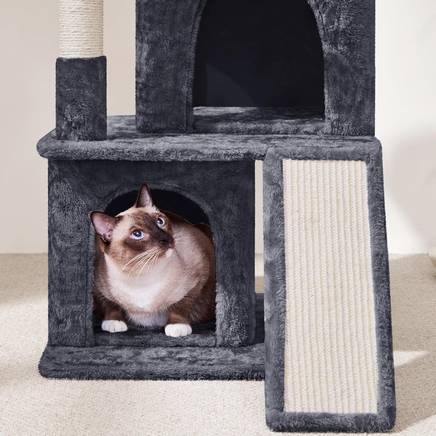 Cat Tree for Indoor Cats, 36In Cat Tower Cat Condo W/Extra Large Perch, Scratching Posts, Scratching Board, Dangling Ball, Cat Play Tower for Cats and Kittens