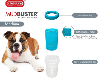 Mudbuster Portable Dog Paw Cleaner, Medium, Blue - Premium Quality Pet Supplies and Accessories