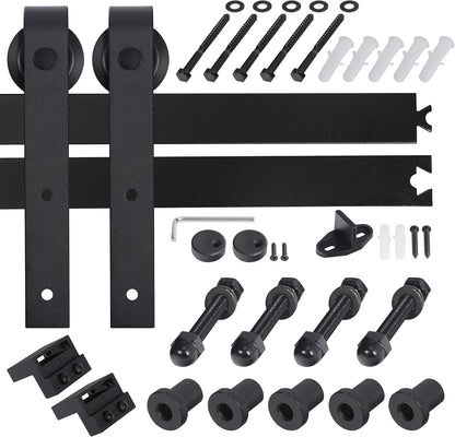 6.6/12FT Heavy Duty Sliding Barn Door Hardware Hangers and Track Kit Sliding Roller Set