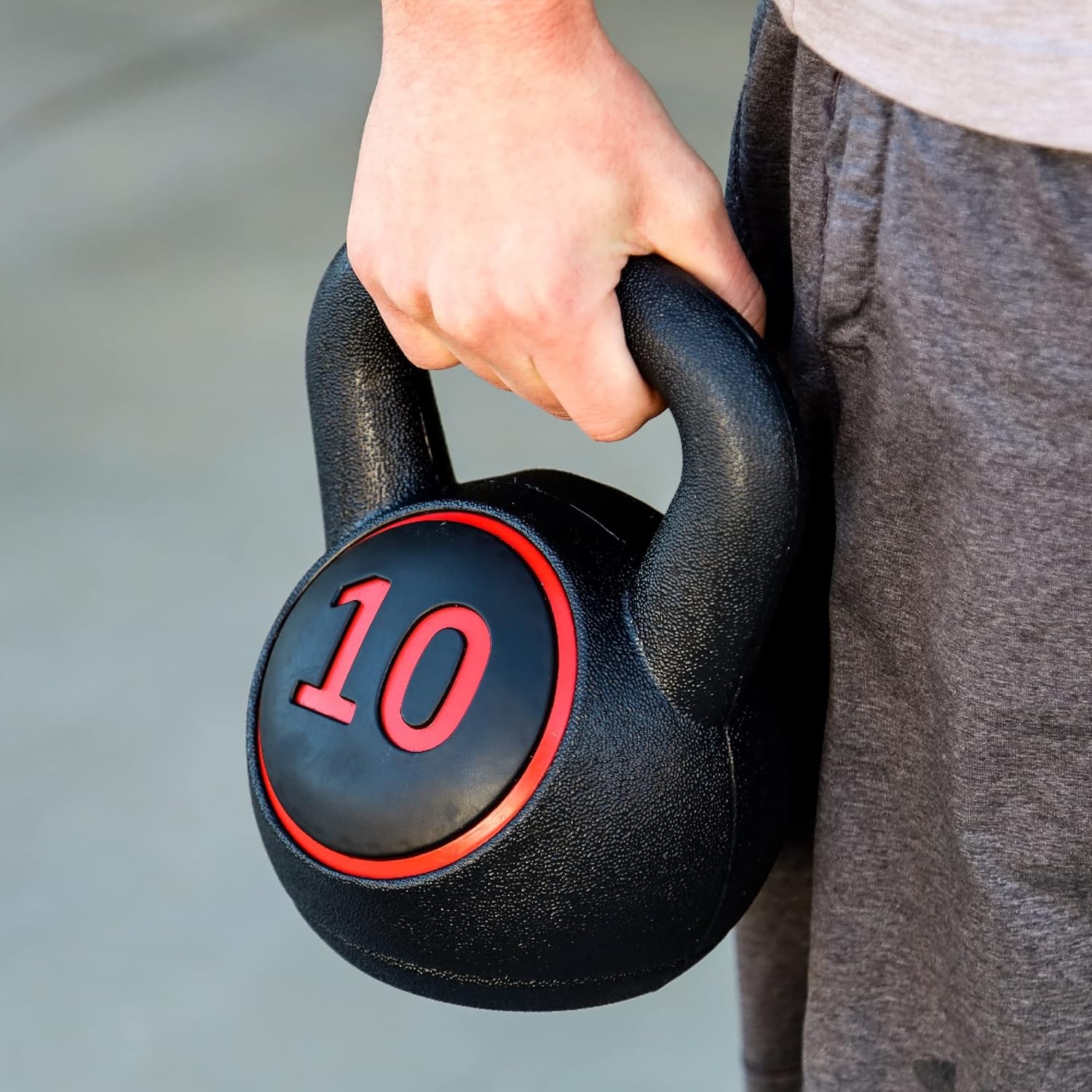 3-Piece Heavy Duty Kettlebell Set with Storage Rack for Weightlifting