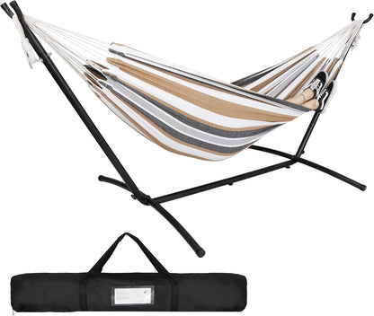 Heavy Duty Double Hammock and Stand for 2 Person -  440LB Capacity