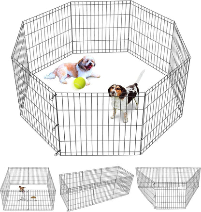 8 Panel Indoor Outdoor Metal Portable Folding Animal Exercise Dog Fence