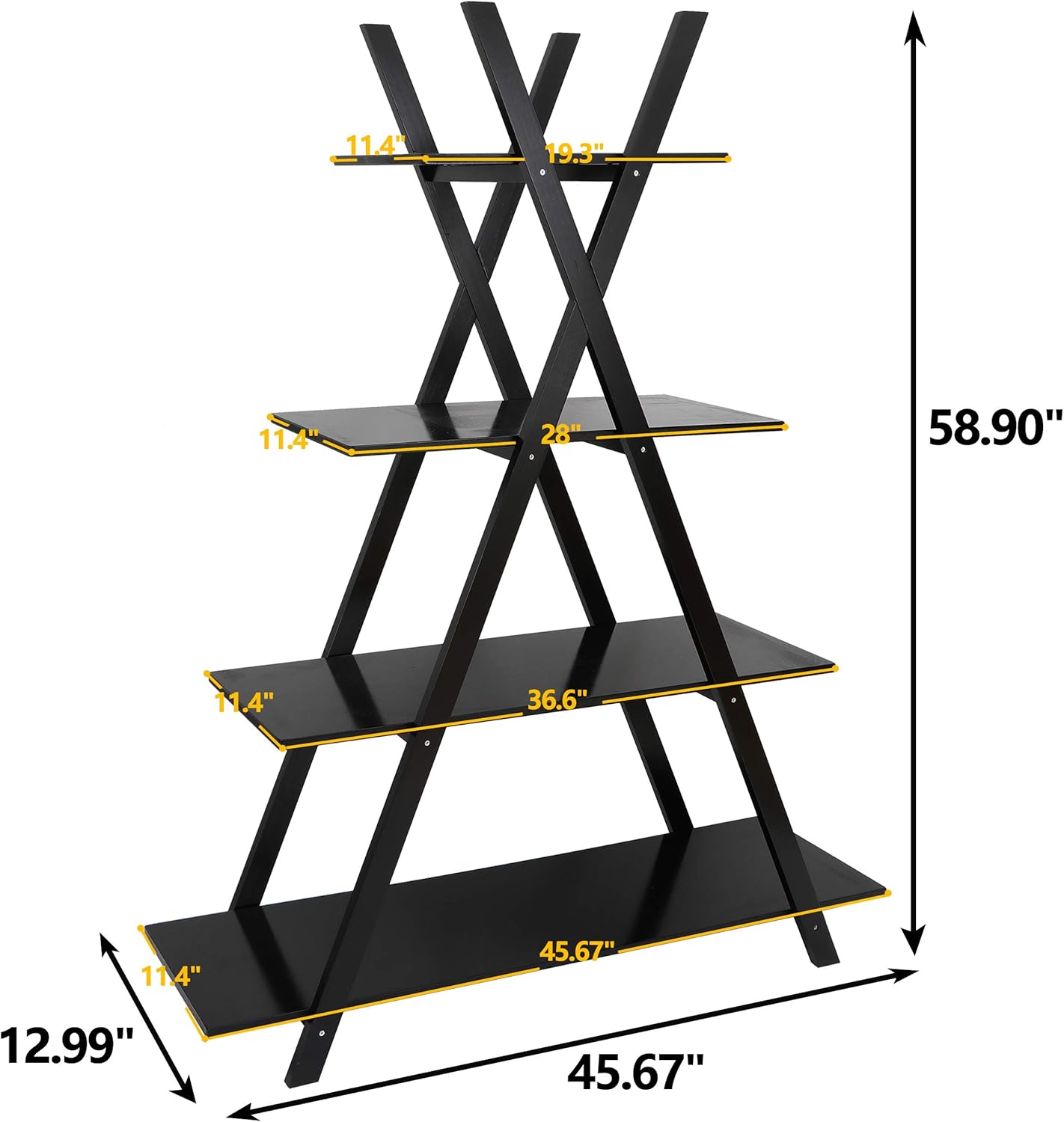 4-Tier A-Frame Home and Office Organizer Storage and Display Rack