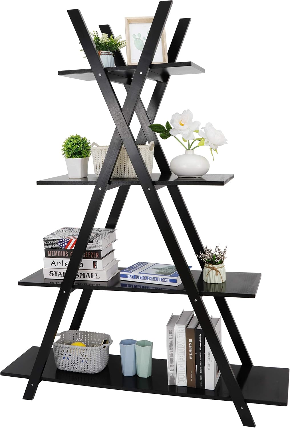 4-Tier A-Frame Home and Office Organizer Storage and Display Rack