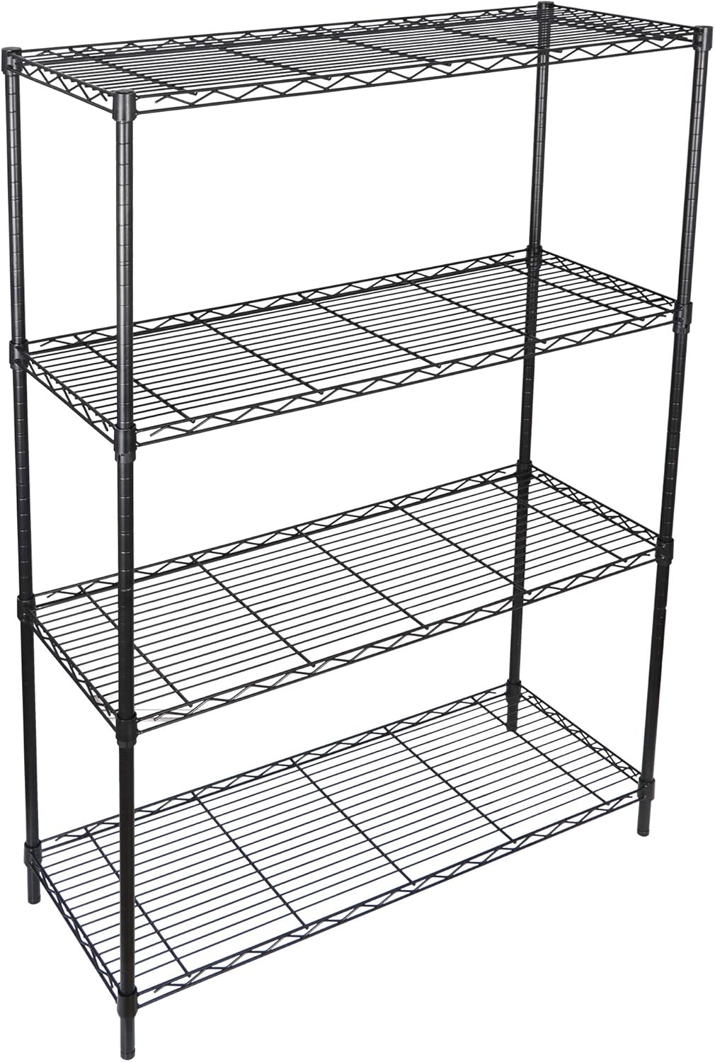 4-Shelf Adjustable Heavy-Duty Storage Rack with Leveling Feet for Kitchen Office Garage