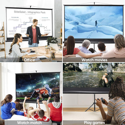 84 inch 16:9 HD Portable Projector Screen with Tripod Stand