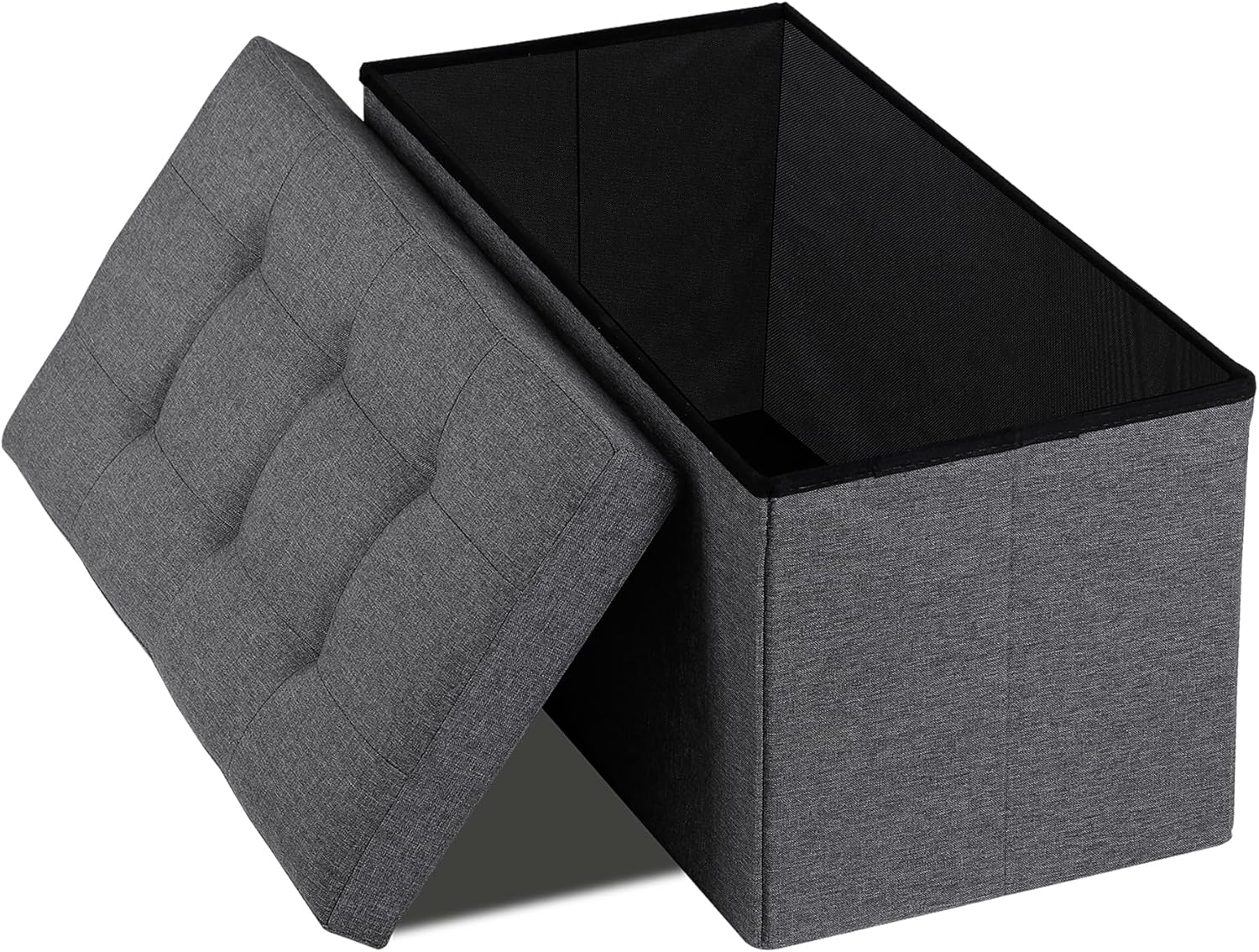 43.3 inches Folding Storage Ottoman Bench Storage Chest Footrest with Foam Padded Seat