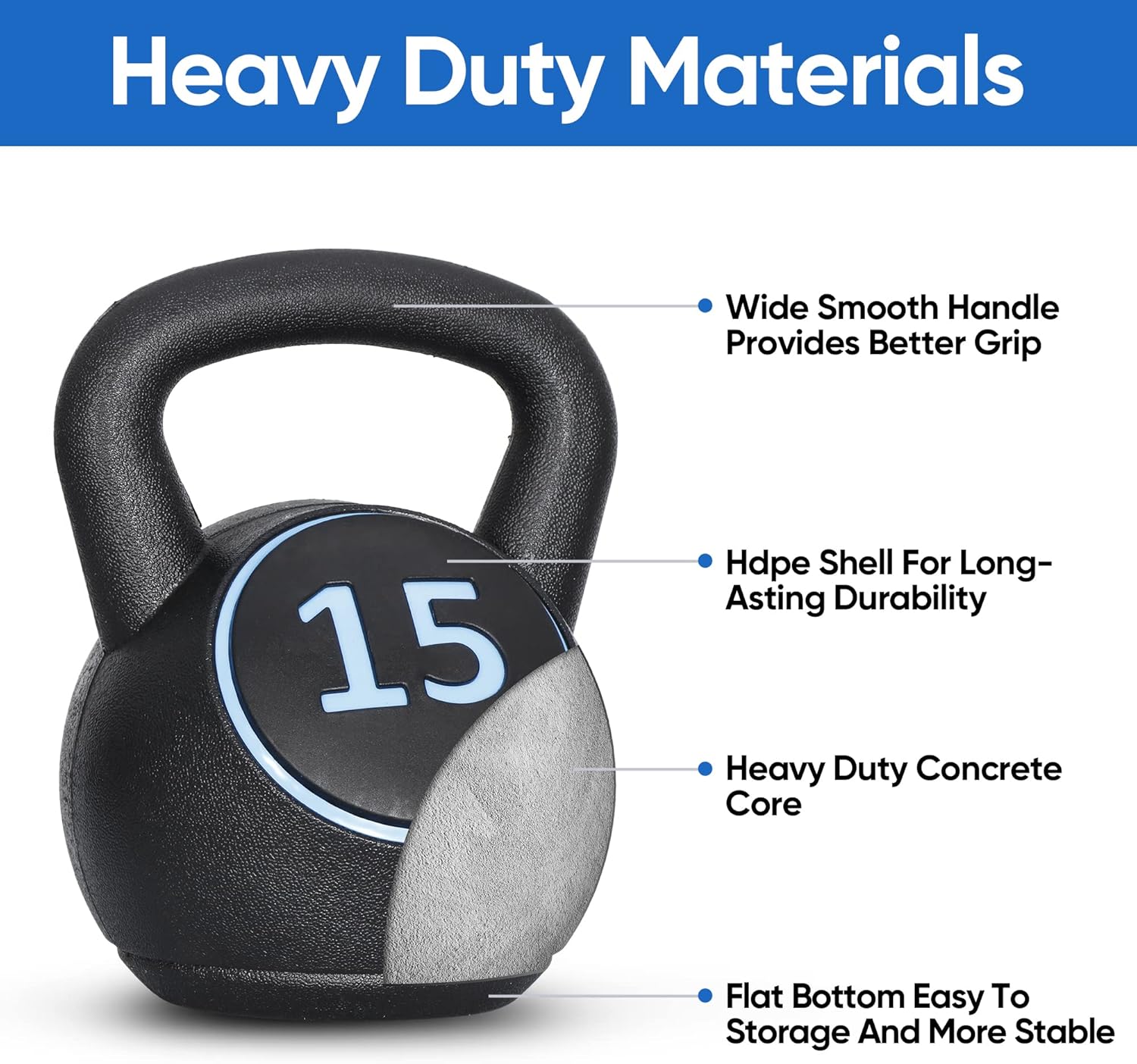 3-Piece Heavy Duty Kettlebell Set with Storage Rack for Weightlifting