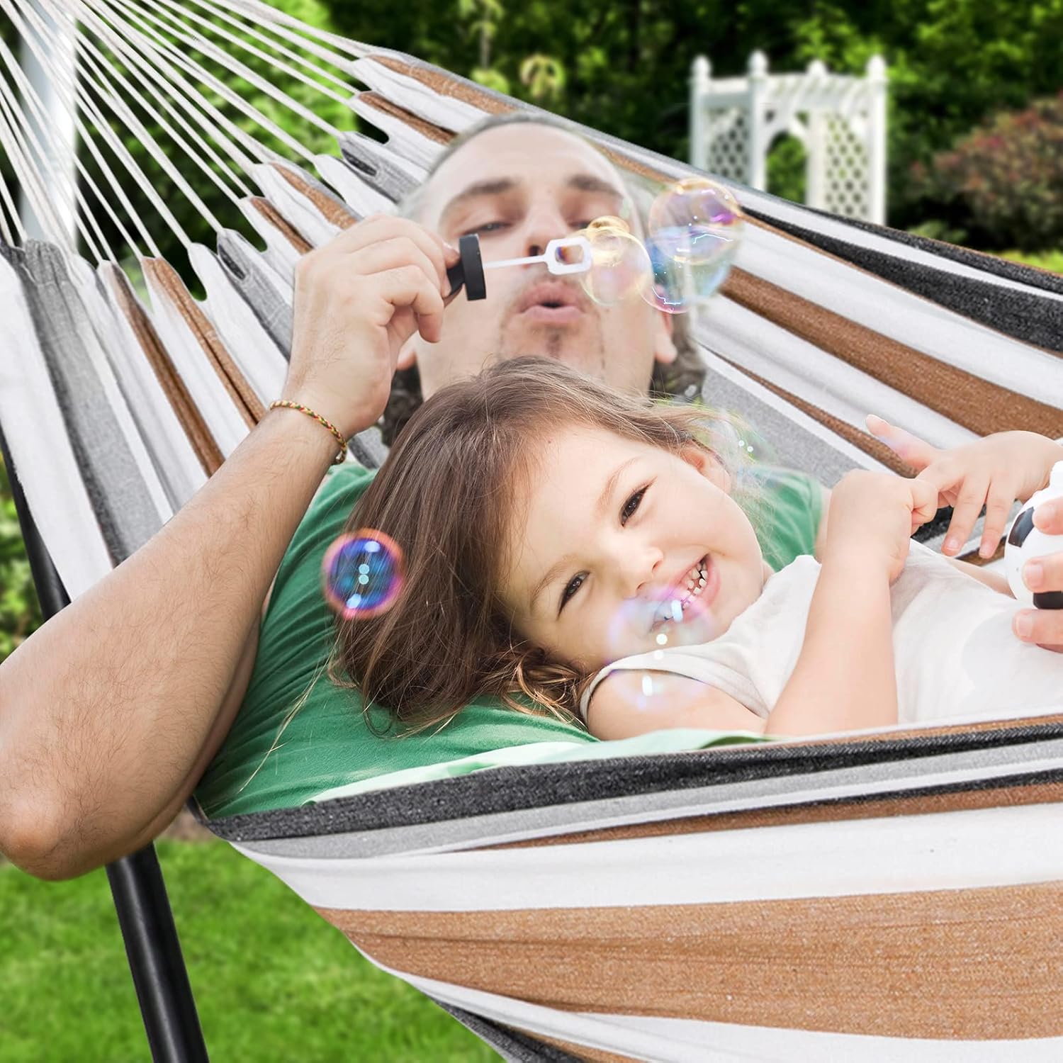 Heavy Duty Double Hammock and Stand for 2 Person -  440LB Capacity