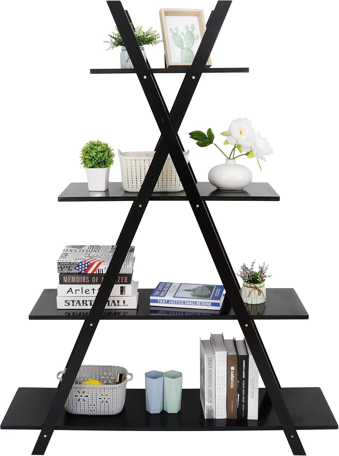 4-Tier A-Frame Home and Office Organizer Storage and Display Rack