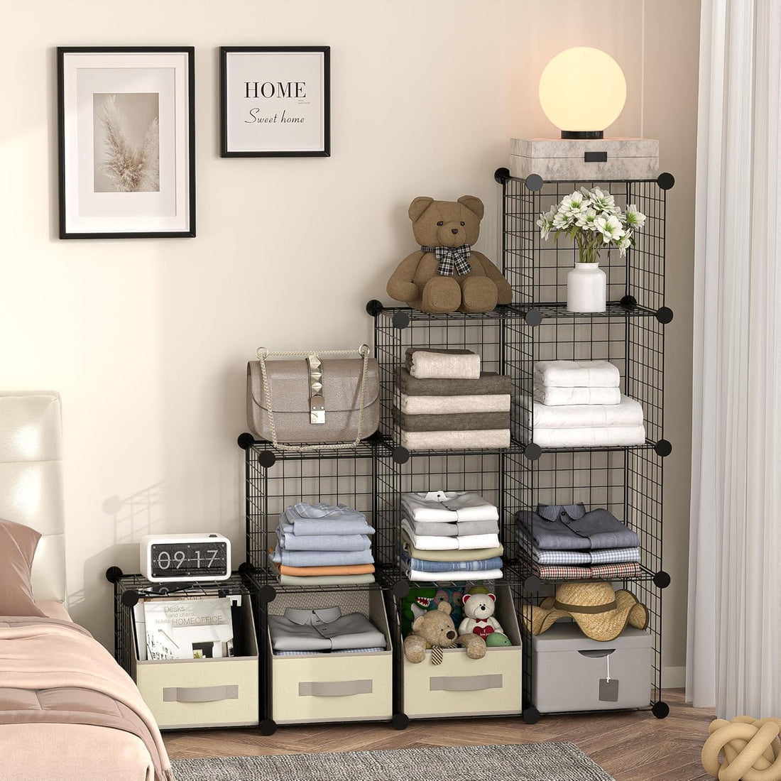 12-Cube Metal Wire Storage Organizer Shelves