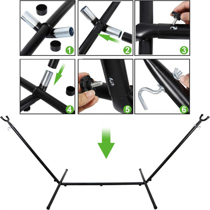 9Ft Heavy Duty Steel Hammock Stand for 2 Person