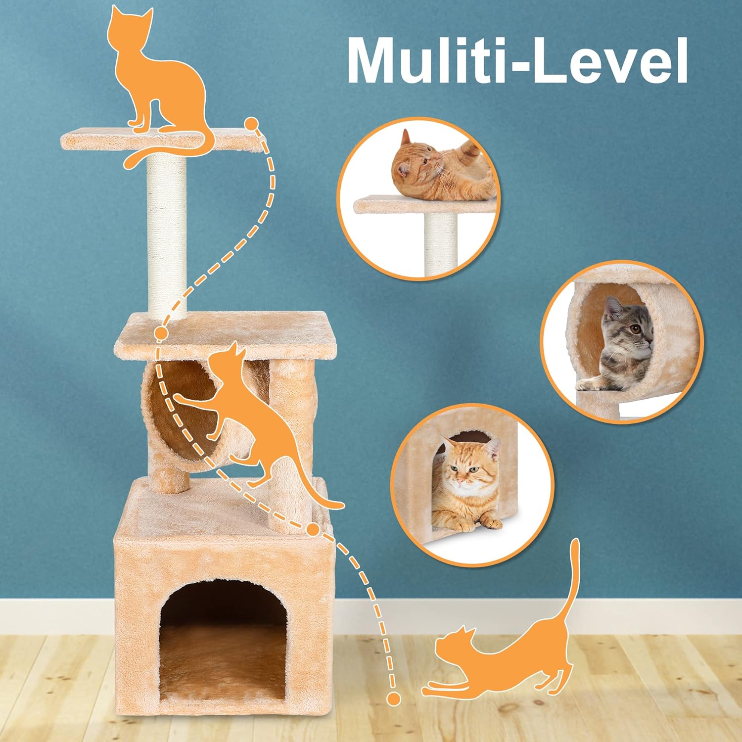 36 inches Cat Towers with Scratching Posts