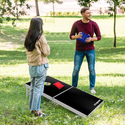 4 ft x 2 ft Portable Cornhole Set Foldable Aluminum Cornhole Boards with 8 Bean Bags &amp; Carrying Bag