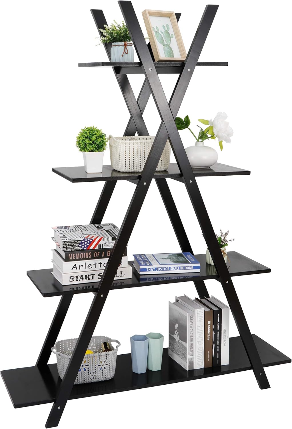 4-Tier A-Frame Home and Office Organizer Storage and Display Rack