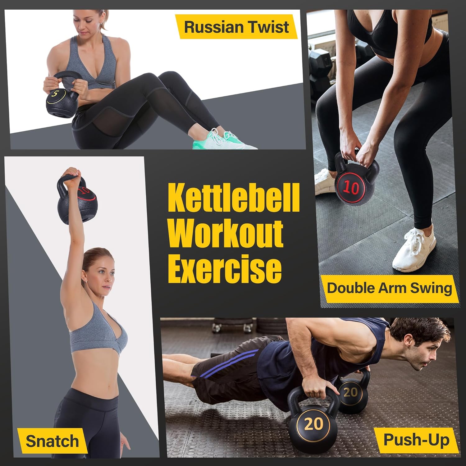 4-Piece Kettlebells Weights for Dumbbel Weights Exercise