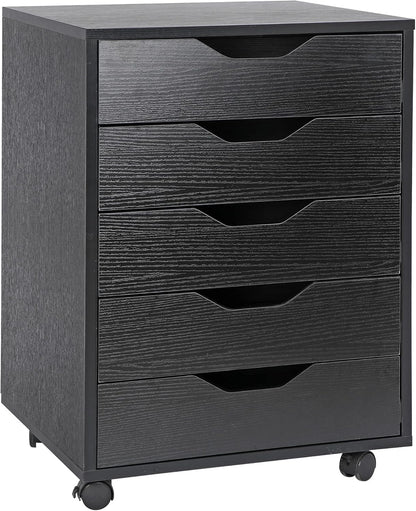 5 Drawer Mobile File Cabinet with Casters