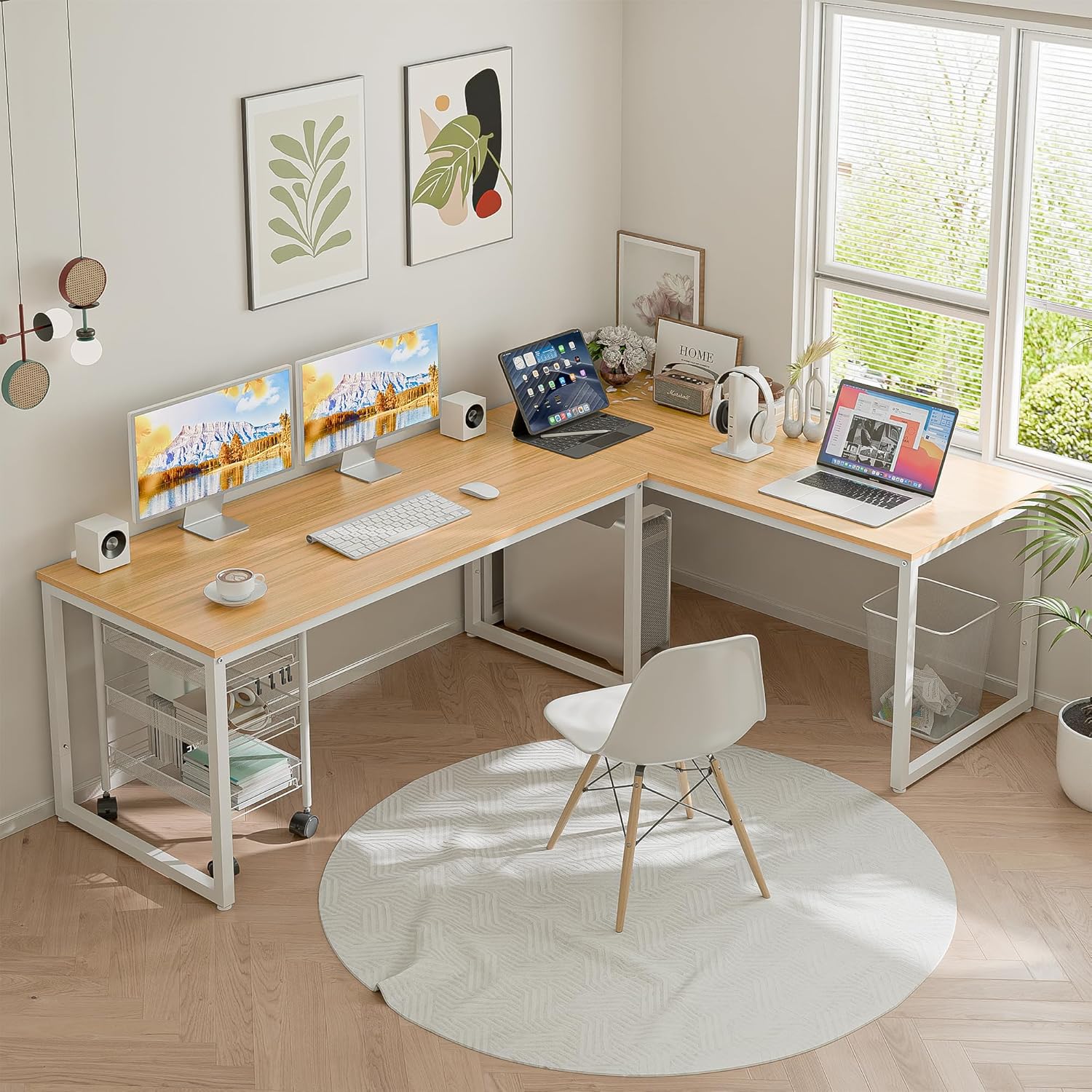 55 Inch Modern Home Office Desk for Work, Gaming, &amp; Study