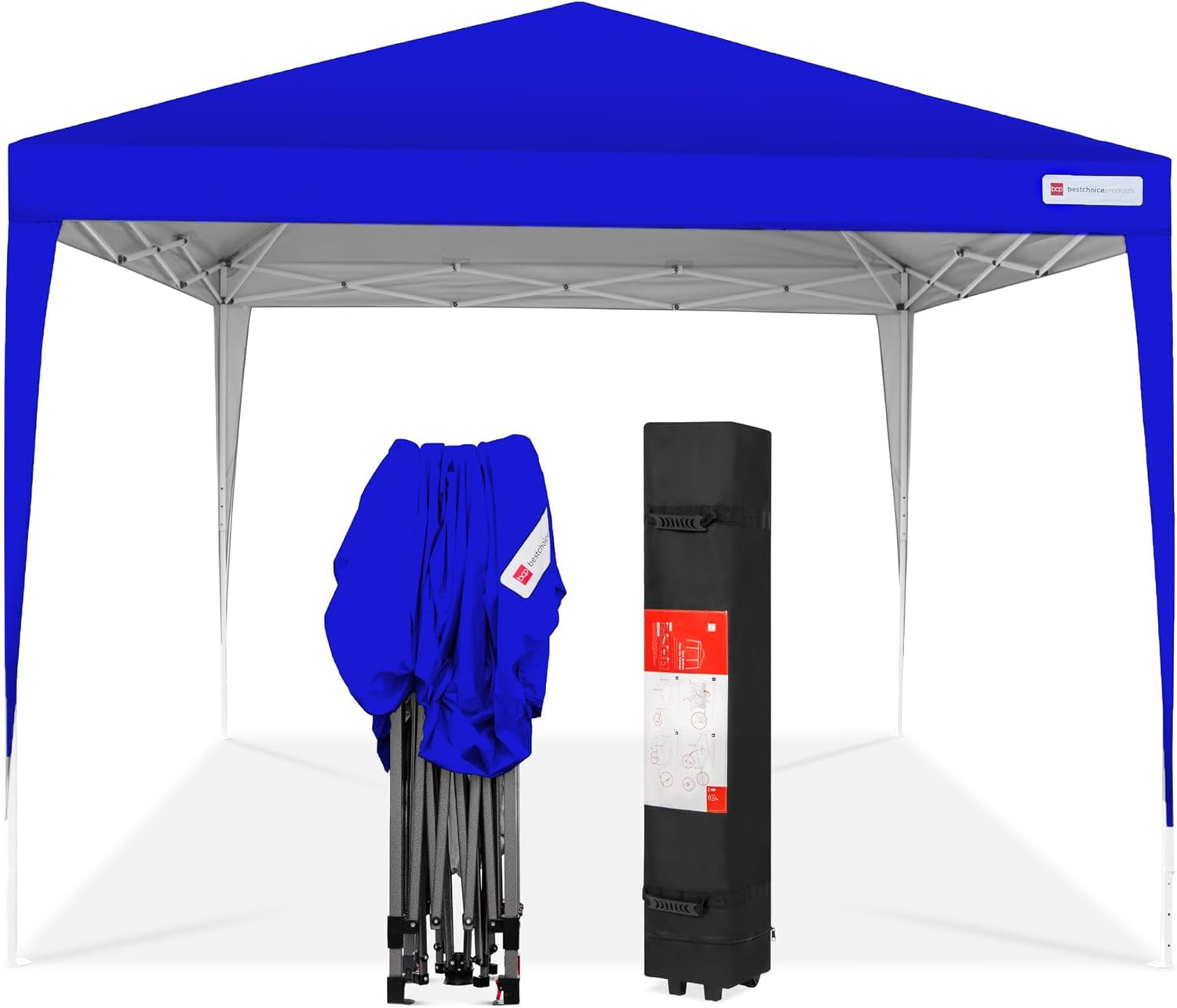 10X10Ft Pop up Canopy Outdoor Portable Folding Instant Lightweight Gazebo Shade Tent W/Adjustable Height, Wind Vent, Carrying Bag - Resort Blue