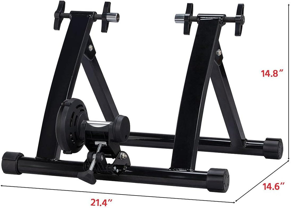 Bike Trainer Stationary Bike Stand Magnetic Bike Trainer Stand for Indoor Riding Premium Steel Bicycle Trainer Accessories Fits for 26In-28In, 700C Wheels