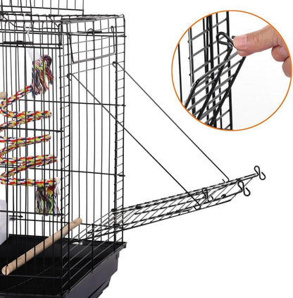 Open Play Top Travel Bird Cage for Conure Sun Parakeet Green Cheek Conure Lovebird Budgie Finch Canary, Small-Size Travel Portable