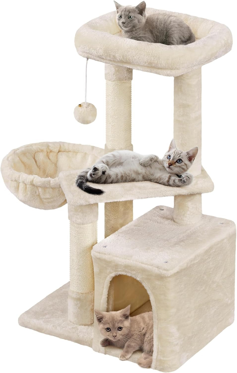 Cat Tree, Cute Cat Tower for Indoor Cats, Multi-Level Cat Furniture Activity Center W/Sisal-Covered Post for Small Cat Kittens