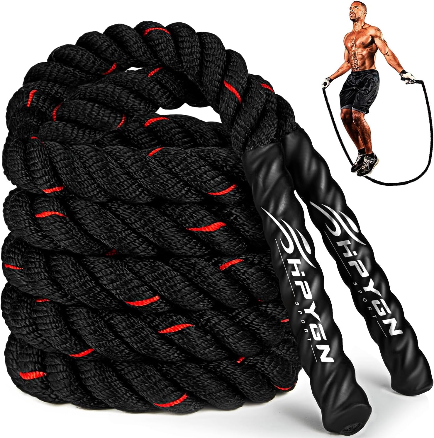 Jump Rope, Weighted Jump Ropes for Men Women, 2.8Lb 3.8Lb 5Lb Heavy Skipping Rope for Exercise, Adult Jumpropes for Home Workout, Boxing, Cardio, Improve Strength, Total Body Workout Equipment