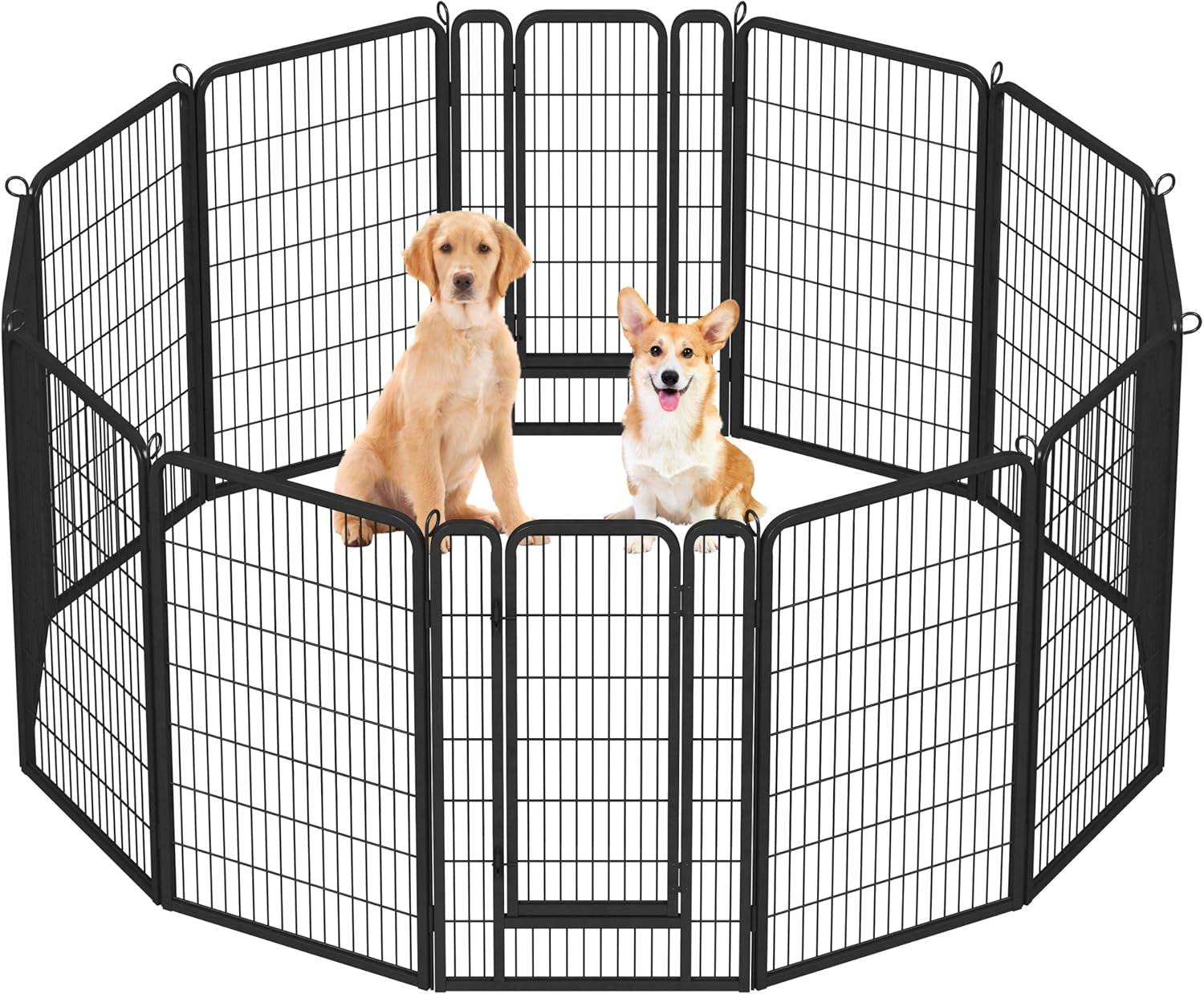 Dog Playpen Outdoor 24 Inch 6 Panels Indoor Dog Fence Metal Dog Pen Heavy Duty Pet Exercise Pen for Rv/Camping/Garden