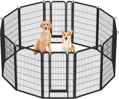 Dog Playpen Outdoor 24 Inch 6 Panels Indoor Dog Fence Metal Dog Pen Heavy Duty Pet Exercise Pen for Rv/Camping/Garden