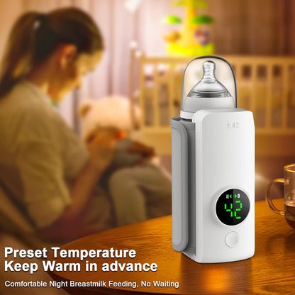 Fast Heating Baby Bottle Warmer,Travel-Easy,18W Fasting Charging,6-Speed Temperature Control,Locked-In Nutrition,360 Degree Wrap Even Warming,Ensuring Baby Needs